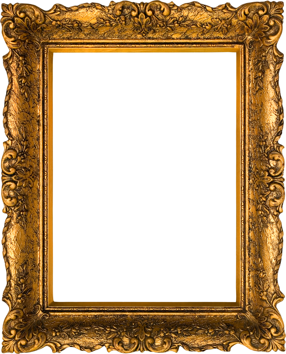 Golden Vintage Frame Mockup Cutout